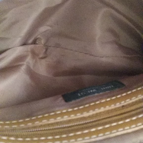 9 west accessories light blue with natural tan accents lined in tan material - Picture 6 of 12